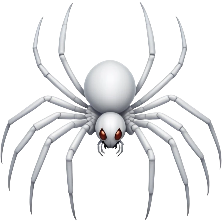 completely white spider, all white spider with eight legs emoji