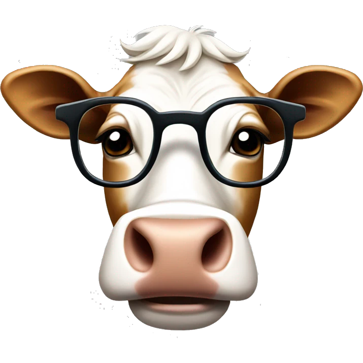 he way a cow wears glasses emoji