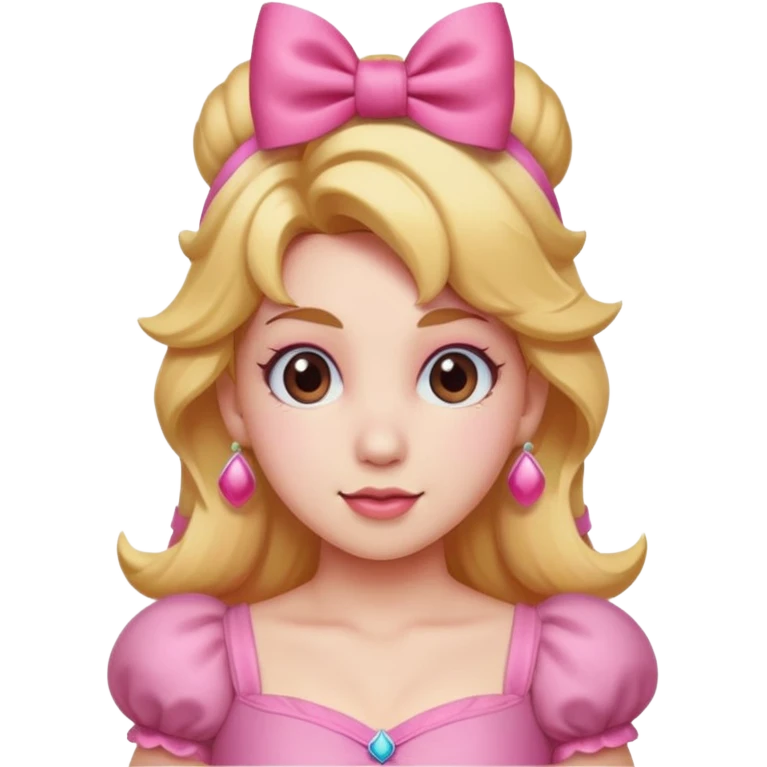 Princess peach with a ribbon on her hair emoji