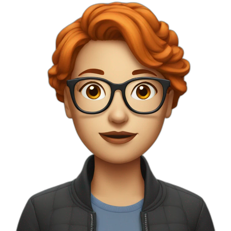 readhead girl with glasses and redbull emoji