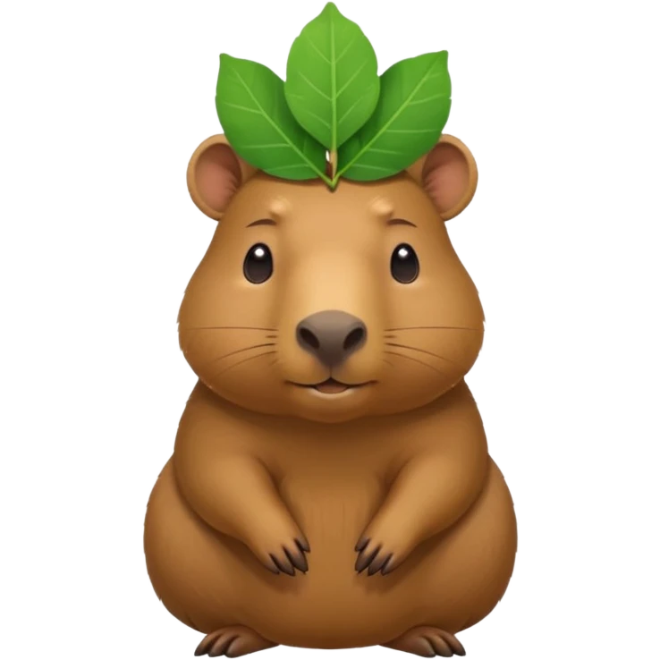 capybara with a leaf on its head emoji