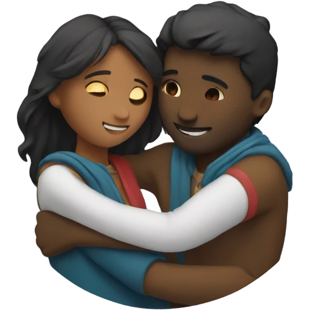 two lovers hug in a circle emoji