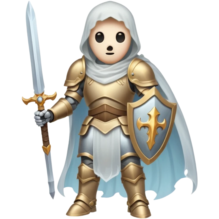 ghost with armor about to embark on an adventure  emoji