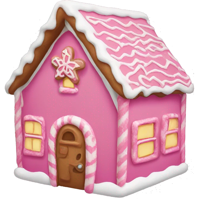 Pink gingerbread house emoji