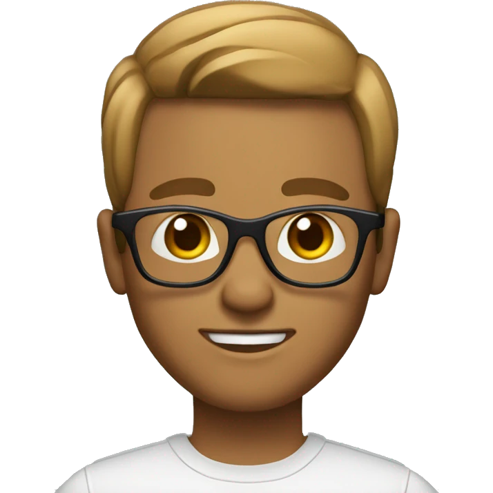 Light brown make with slickback hair and glasses  emoji