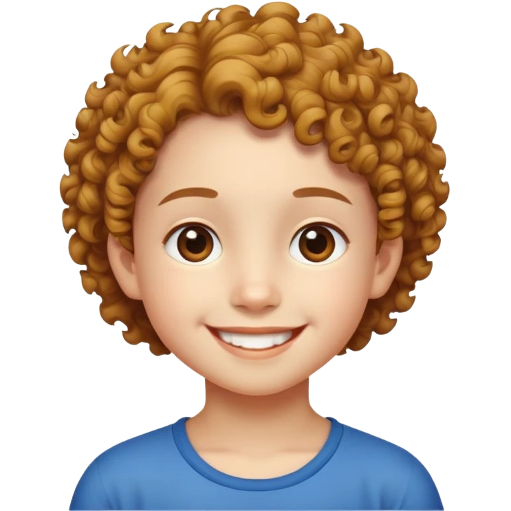"- Nam
- 10 tuổi
- Da trắng
- Tóc ngắn, xoăn xù
- Cười tươi
" emoji