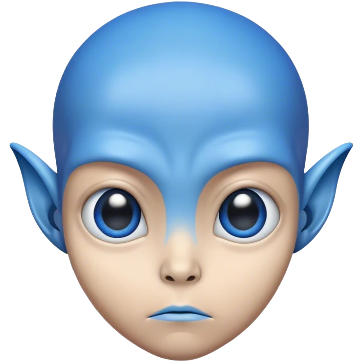 cute bluehead alien with sad face emoji