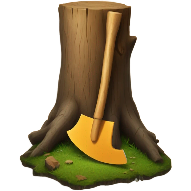 Stump with a axe in it emoji