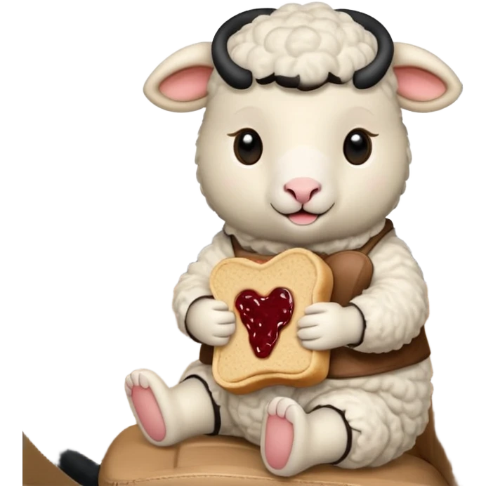 cute baby sheep eating peanut butter and jelly driving in a bmw xi  emoji