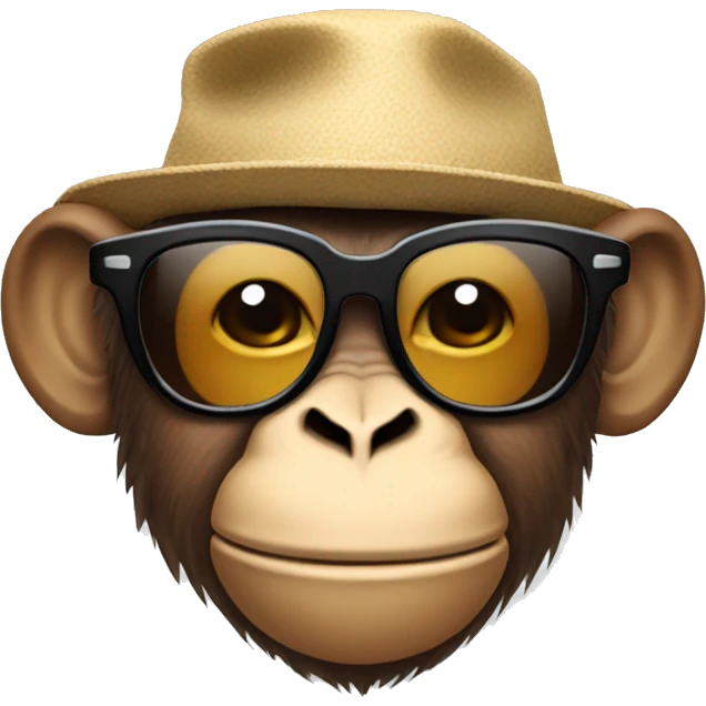 Cool monkey with sunglasses on a sideways cap on emoji