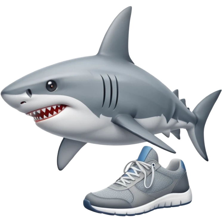 a shark wearing sneakers emoji