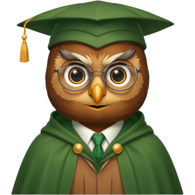 owl professor in green cloak  emoji