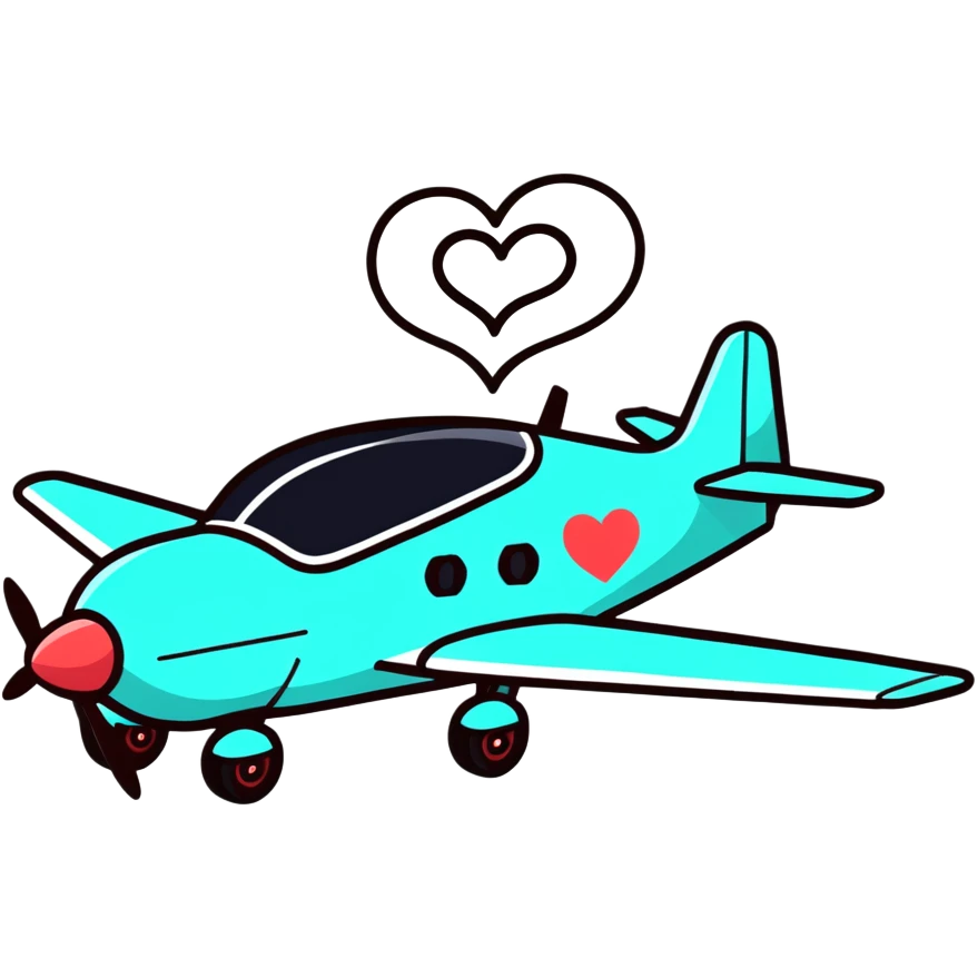 Heart plane emoji