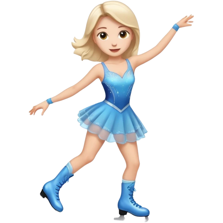 buz pıstının ustunde kayan,yarısma ıcın elbıse gıymıs ve artıstık hareketler yapan kadın emojısı  emoji