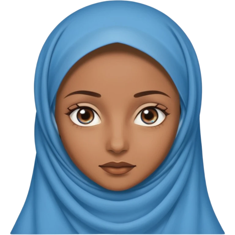 Quiero una mujer de ojos azules con velo del islam emoji