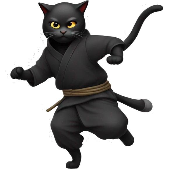 A ninja cat sneaking on two legs emoji