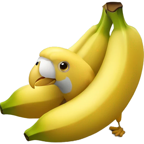 Papagaio comendo banana emoji