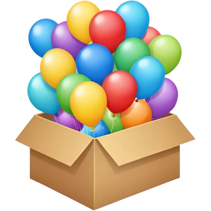 a box with balloons emoji
