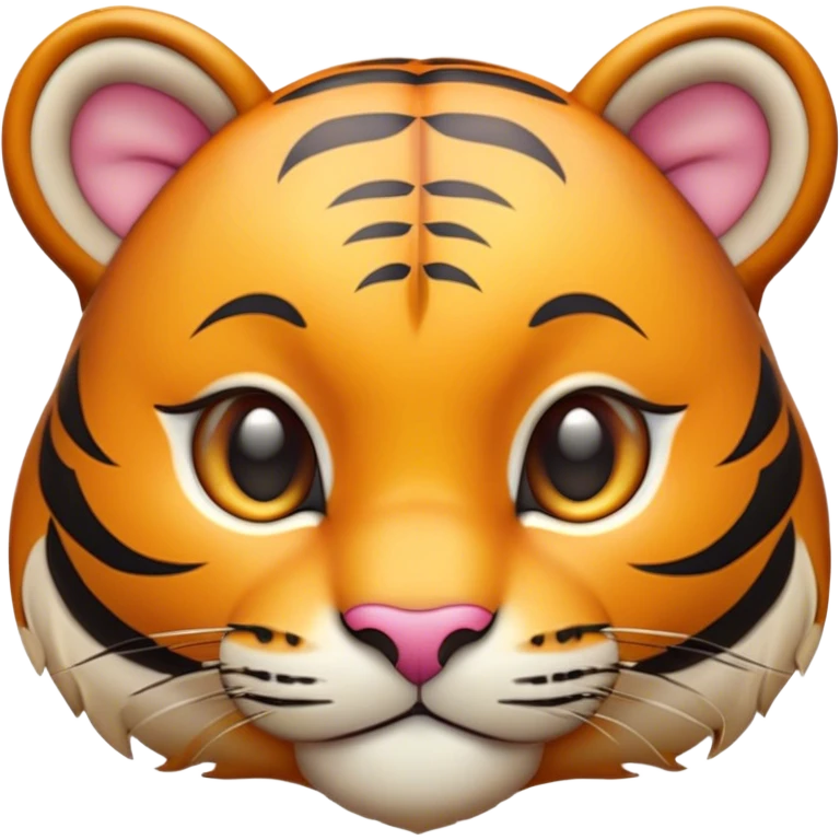 Cinematic Cute Tiger Portrait Emoji, Head tilted playfully and inquisitively, with a sleek, graceful form accented by vivid stripes and round, sparkling eyes filled with charm, Simplified yet irresistibly adorable features, highly detailed, glowing with a warm, inviting wild glow, high shine, affectionate and lively, stylized with a touch of whimsical feline grace, soft glowing outline, capturing the essence of a mischievous yet loving tiger that seems as if it could leap out of the screen into your arms! emoji