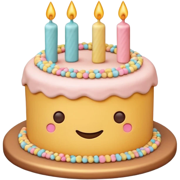 brandcake emoji in Airbnb style, stylized cake shape with Airbnb 'Bélo' symbol as cake topper, soft rounded edges, warm inviting color scheme emoji