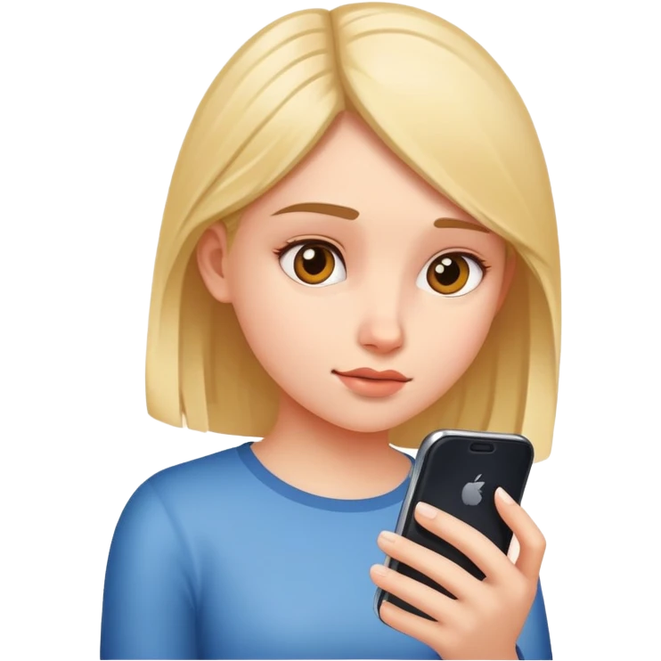 girl glued to her phone emoji