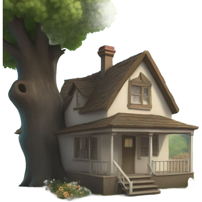 a house on a branch, with the letters 'EV' emoji