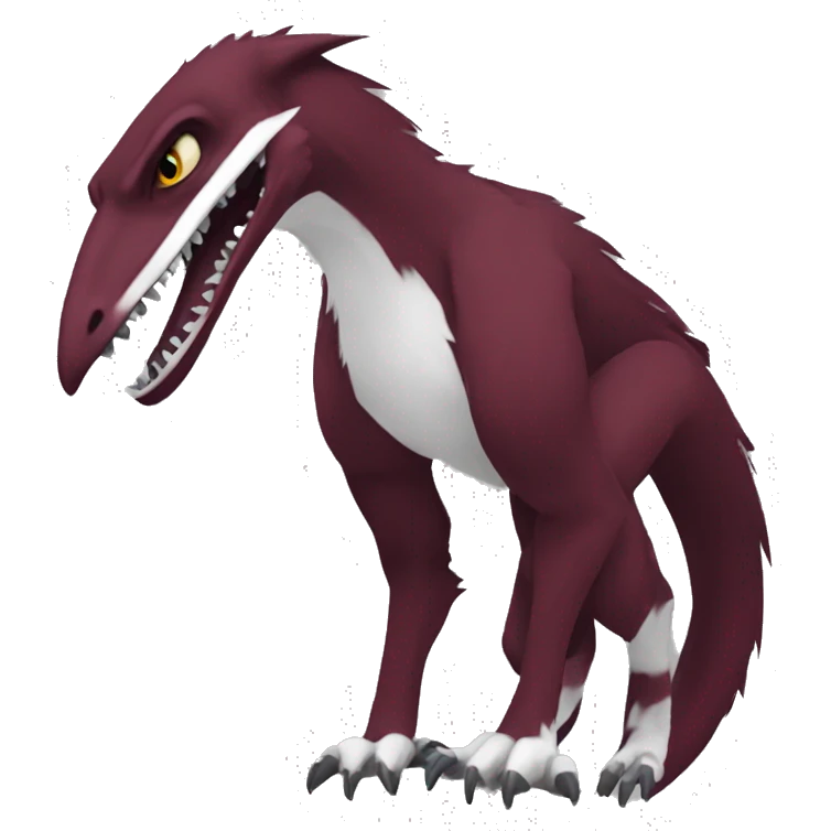 Maroon Edgy Sergal-raptor emoji