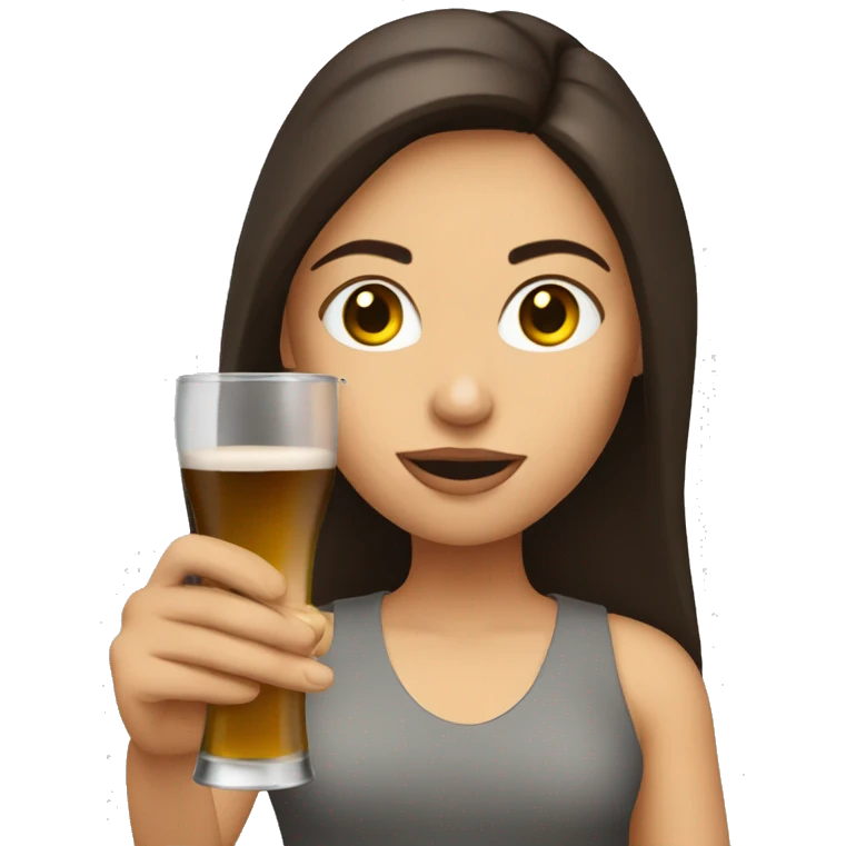 brunette drinking shot emoji