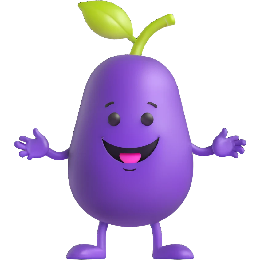 purple grape koolaid man character emoji