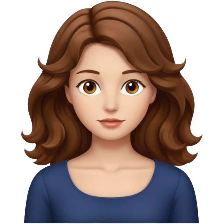 brown wavy hair woman, only face, no neck or torso showing emoji