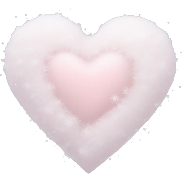 frozen pale pink heart with snow emoji