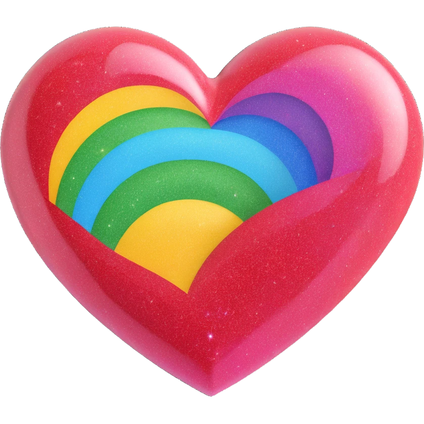 heart with rainbow glitter emoji