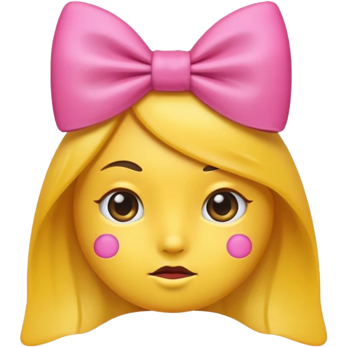 A side eye emoji with a pink bow on top emoji