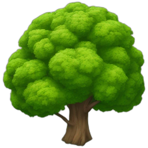 Tree as seen from the sky, looked down from the top, simplified and photorrealistic emoji