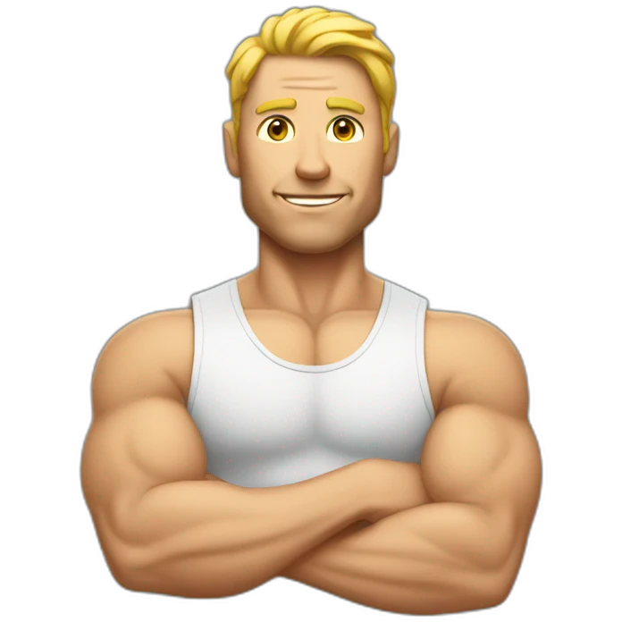 white man with muscles emoji