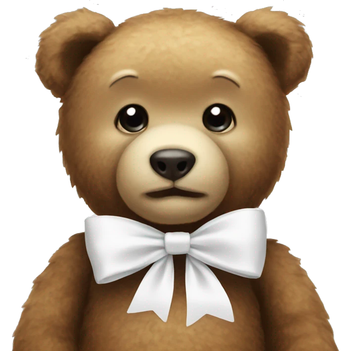 Teddy bear with white bow emoji