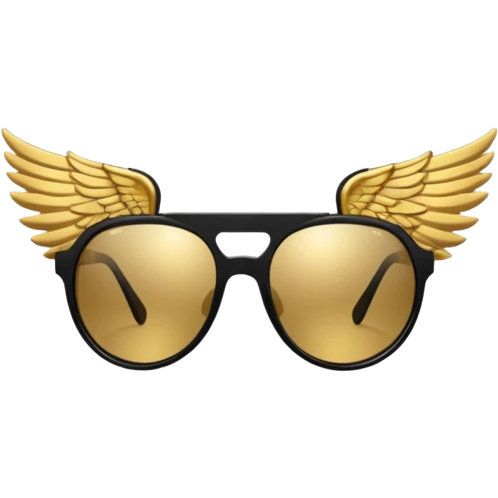 fancy hipster sunglasses with wings emoji
