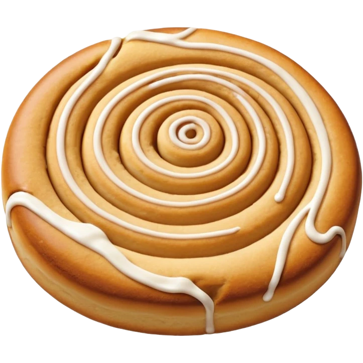 a cinnamon roll single layer cookie with only 2 switls emoji