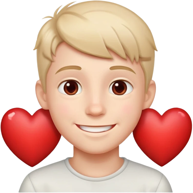 A boy with hearts  emoji
