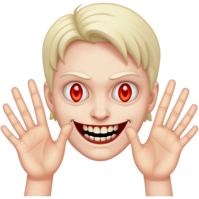 evil smile with maniacal hands emoji