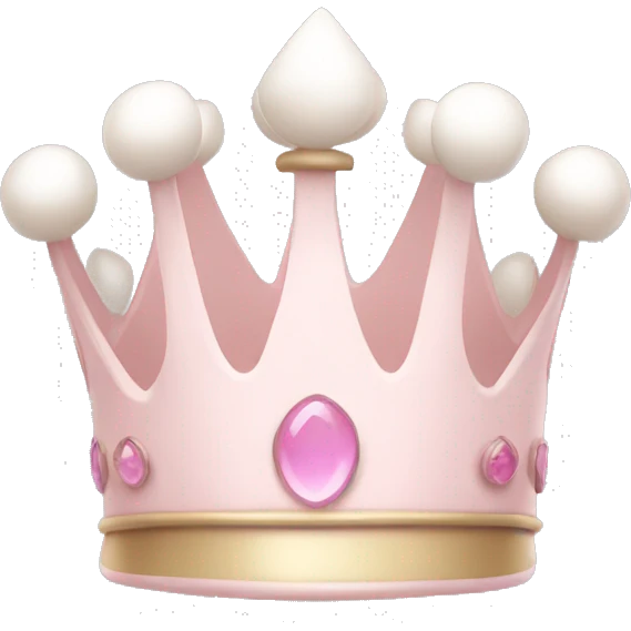 White and pastel pink crown emoji
