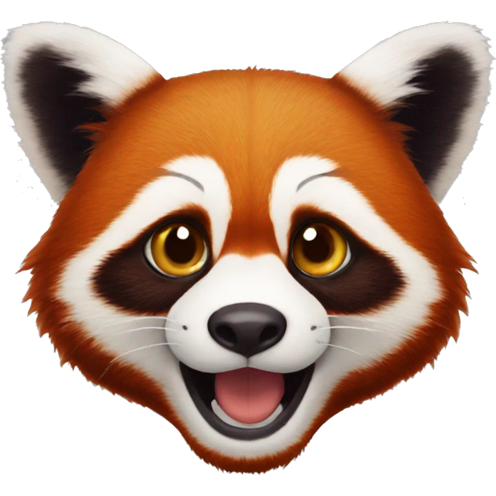 Bean-eyed red panda emoji