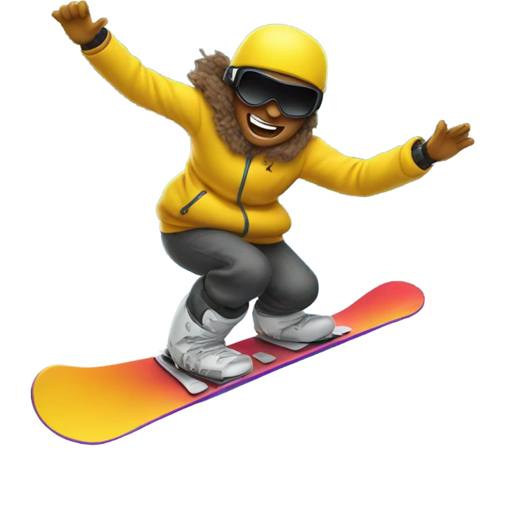 Hitting a jump on a snowboard  emoji