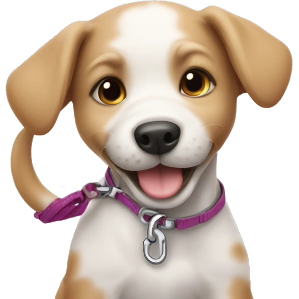 happy puppy on a leash emoji