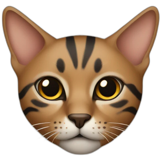 cat brown with black lines emoji