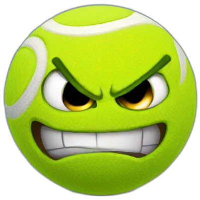 Angry tennis ball emoji