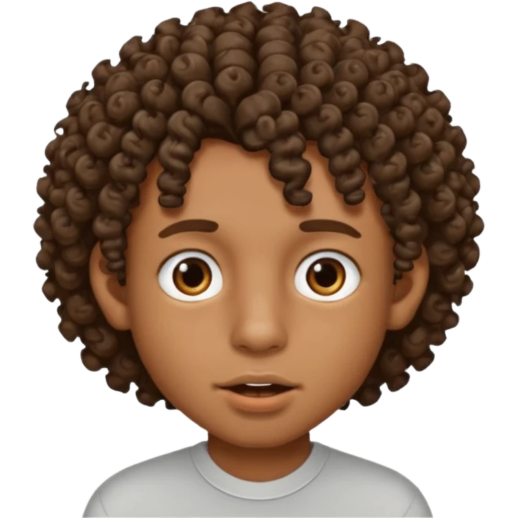sou um garoto pardo, tenho cabelo cacheado e um piercing dos dois lados da boca emoji