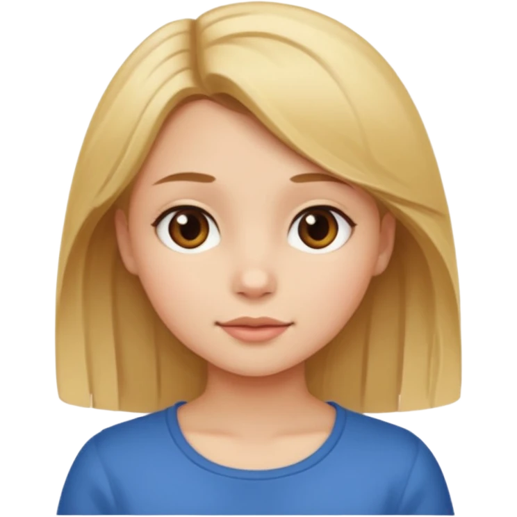Girl blond-Brown Hair cute emoji