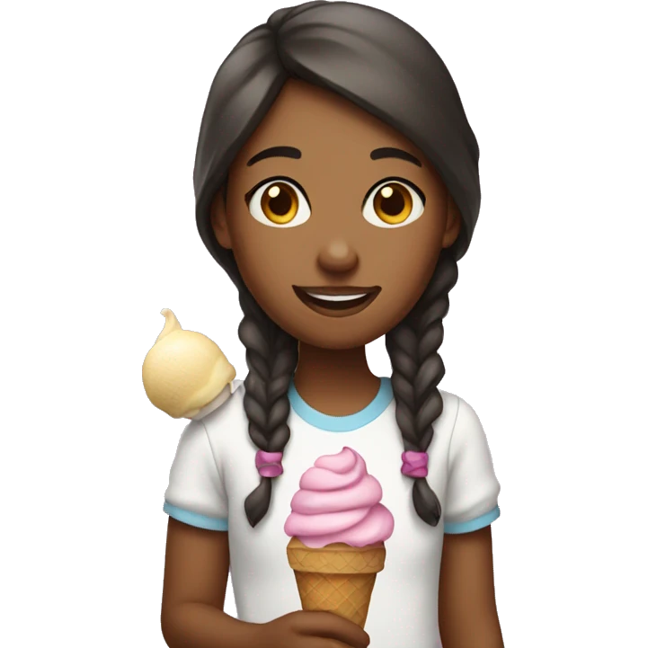 girl with ice cream emoji