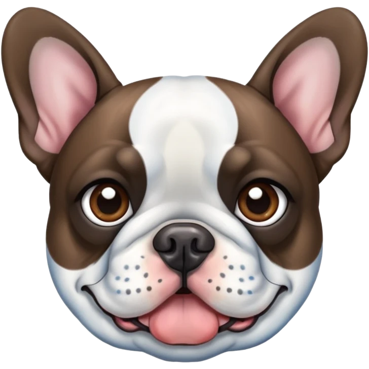 French bulldog merle with different eyes colour one brown another blue almost white emoji